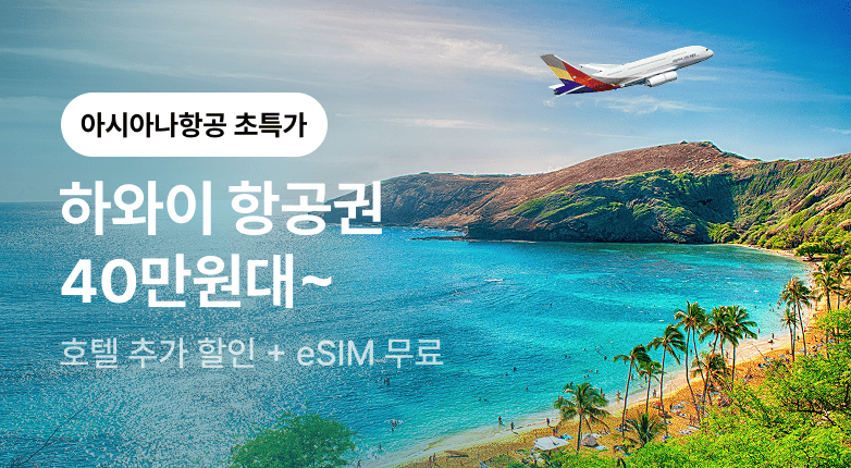 아시아나항공 하와이 초특가 40만원대~